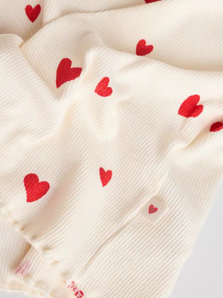Next Uk Ecru Hearts Baby Top and Leggings Set 2 Piece