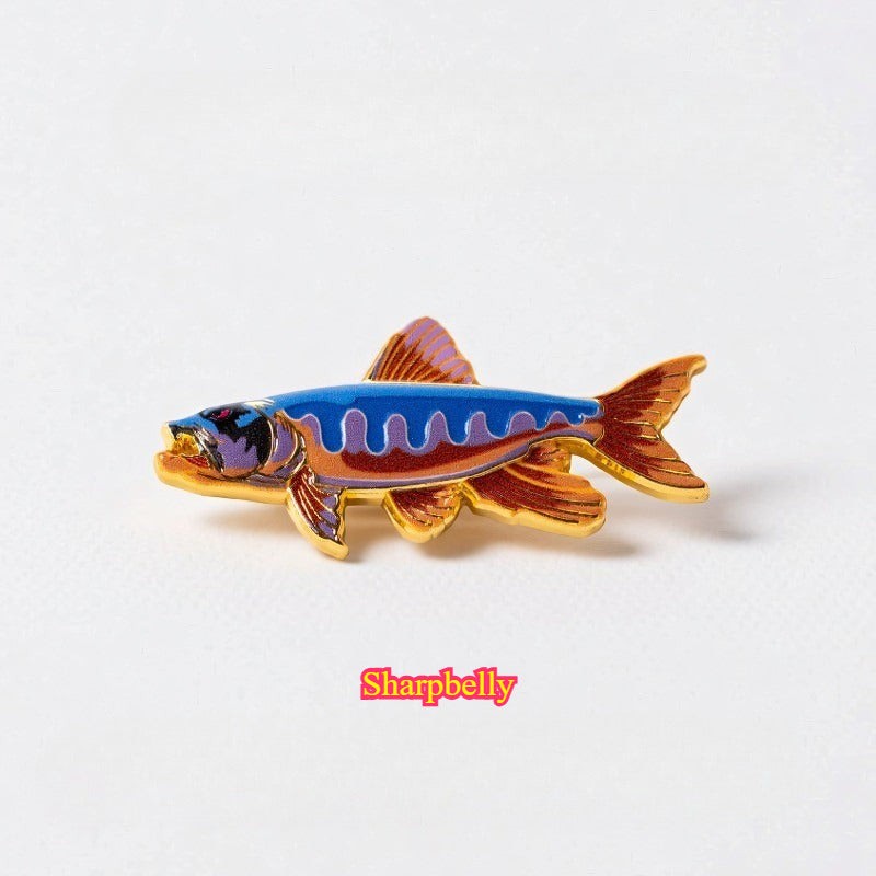 Fishing Fish Enamel Pin - Fisherman Hat & Lapel Badge - Fishing Lover Gift