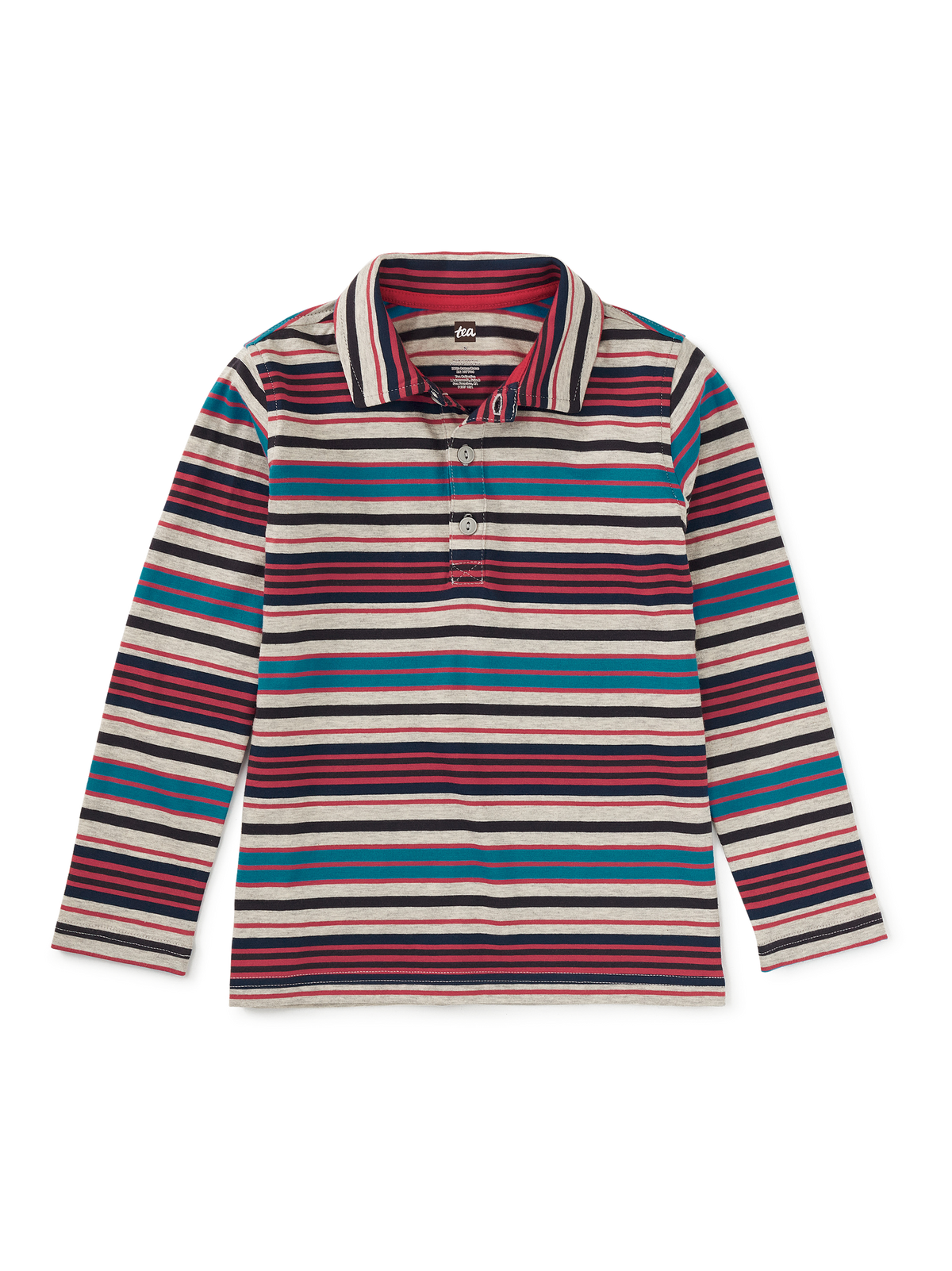 Long Sleeve Striped Polo