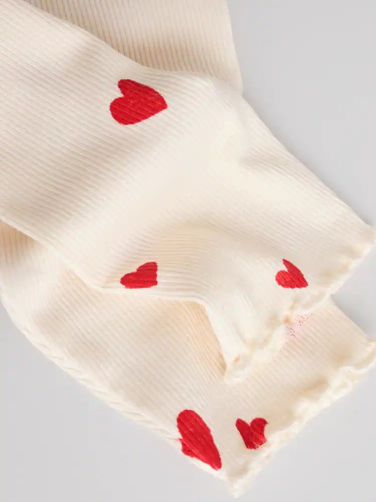 Next Uk Ecru Hearts Baby Top and Leggings Set 2 Piece