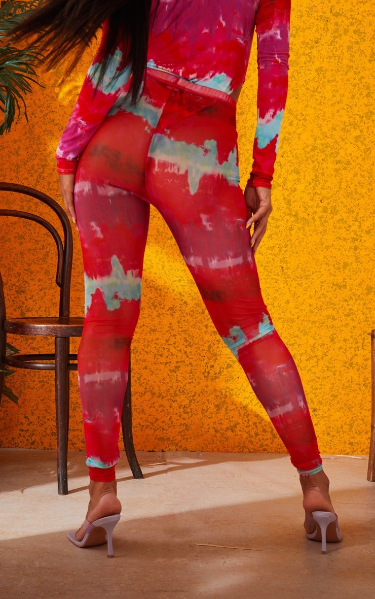Multi Printed Mesh Leggings