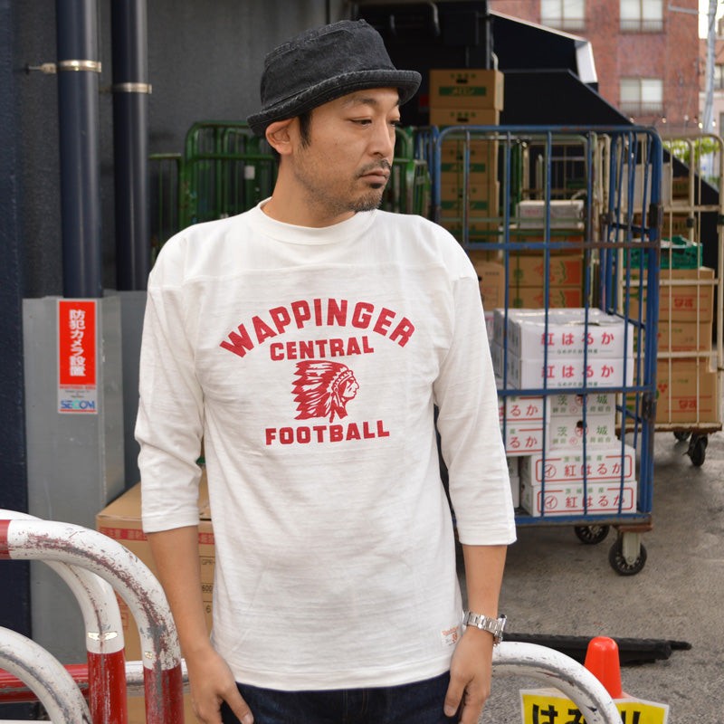 WARE HOUSE "4063 WAPPINGR" 3/4 Sleeve Football Tee