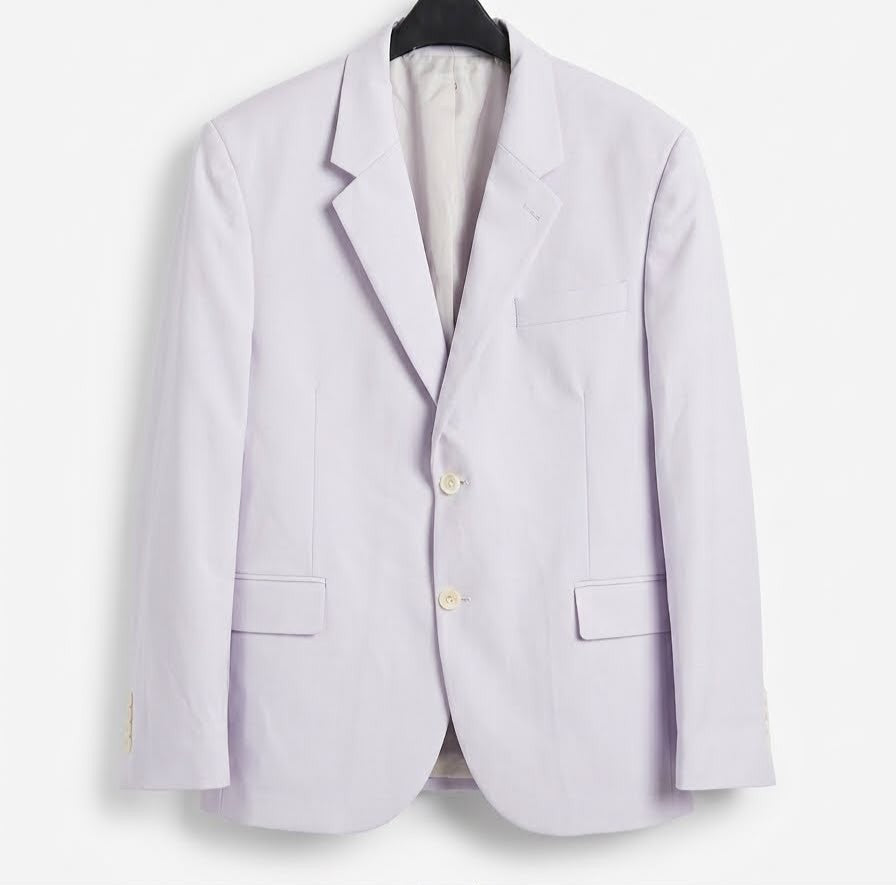 Tailored Single-Breasted Suit Jacket - Pastel Lilac