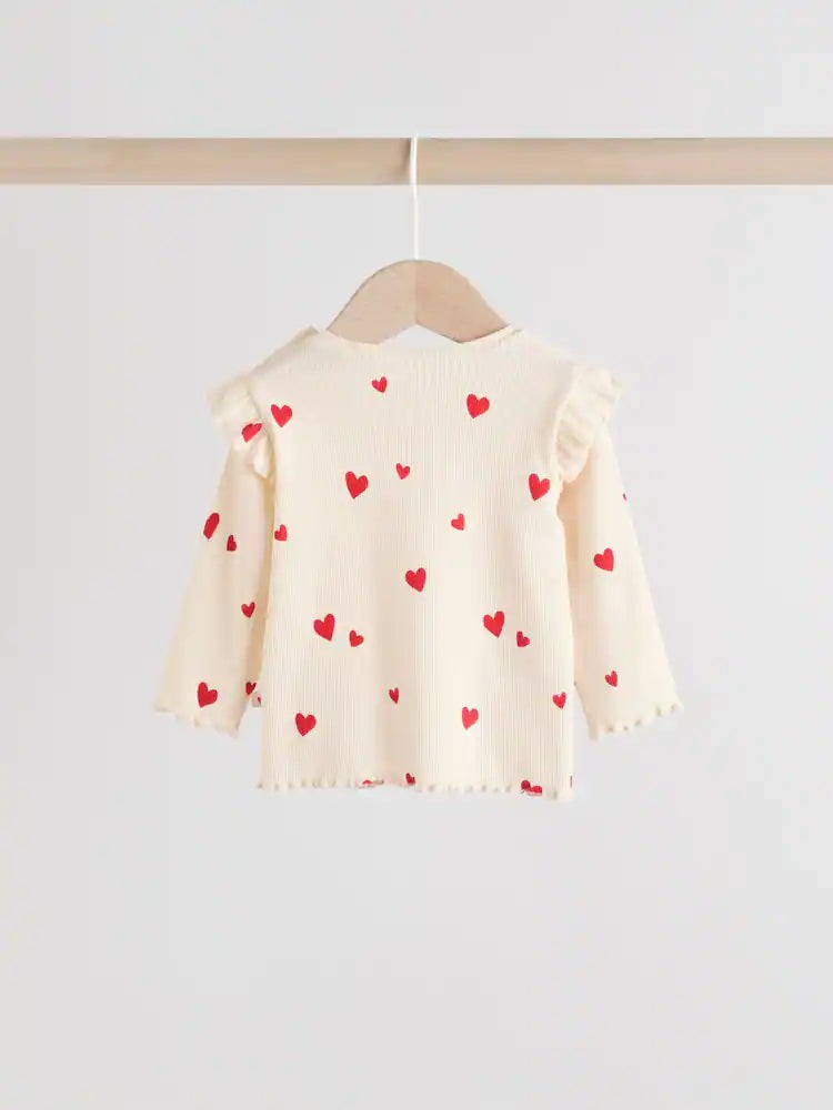 Next Uk Ecru Hearts Baby Top and Leggings Set 2 Piece