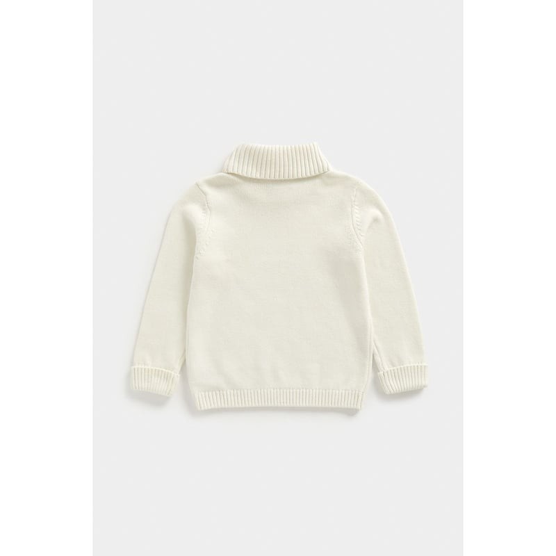 Mothercare White Neck Knitted Jumper