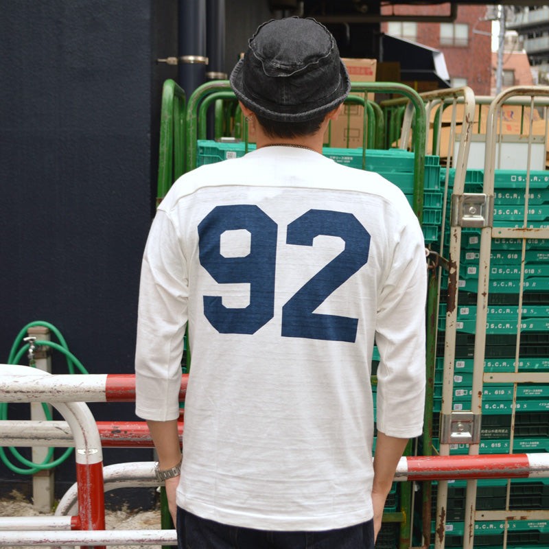 WARE HOUSE "4063 NAVY 92" 3/4 Sleeve Football Tee