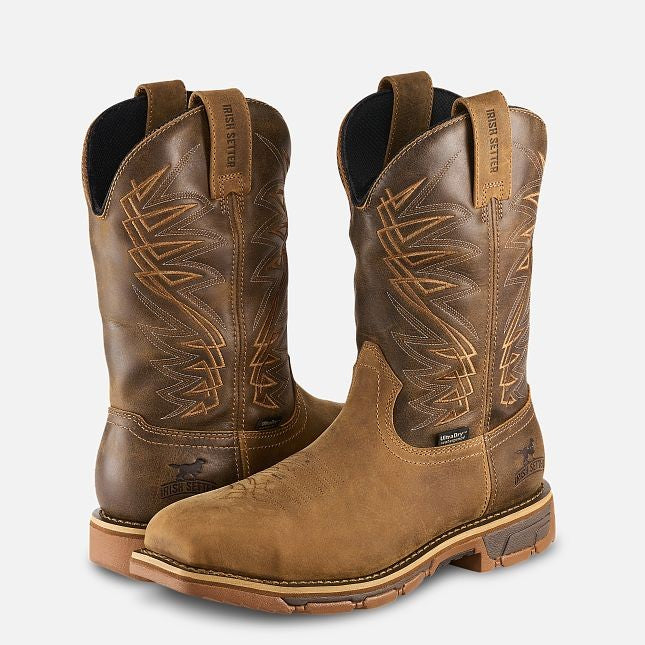 Irish Setter Marshall Men's 11-inch Waterproof Leather Safety Toe Pull-On Boot