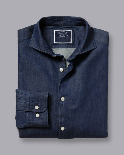 Classic Fit Dark Wash Denim Shirt