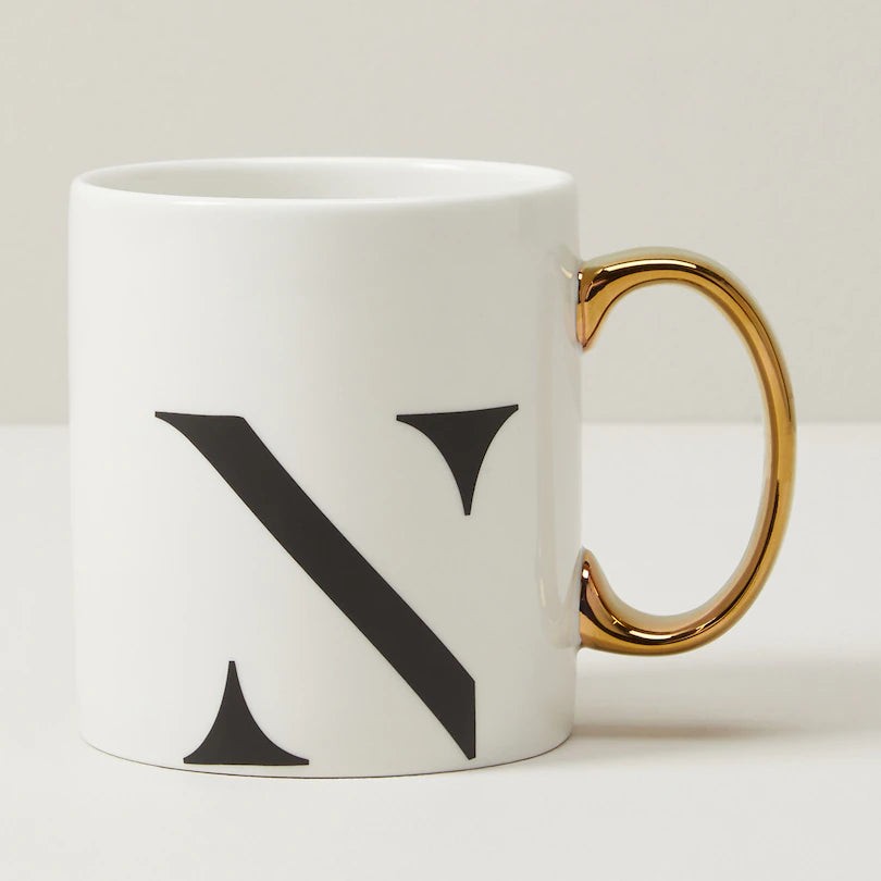 MONOGRAM MUG - WHITE - VARIOUS LETTERS