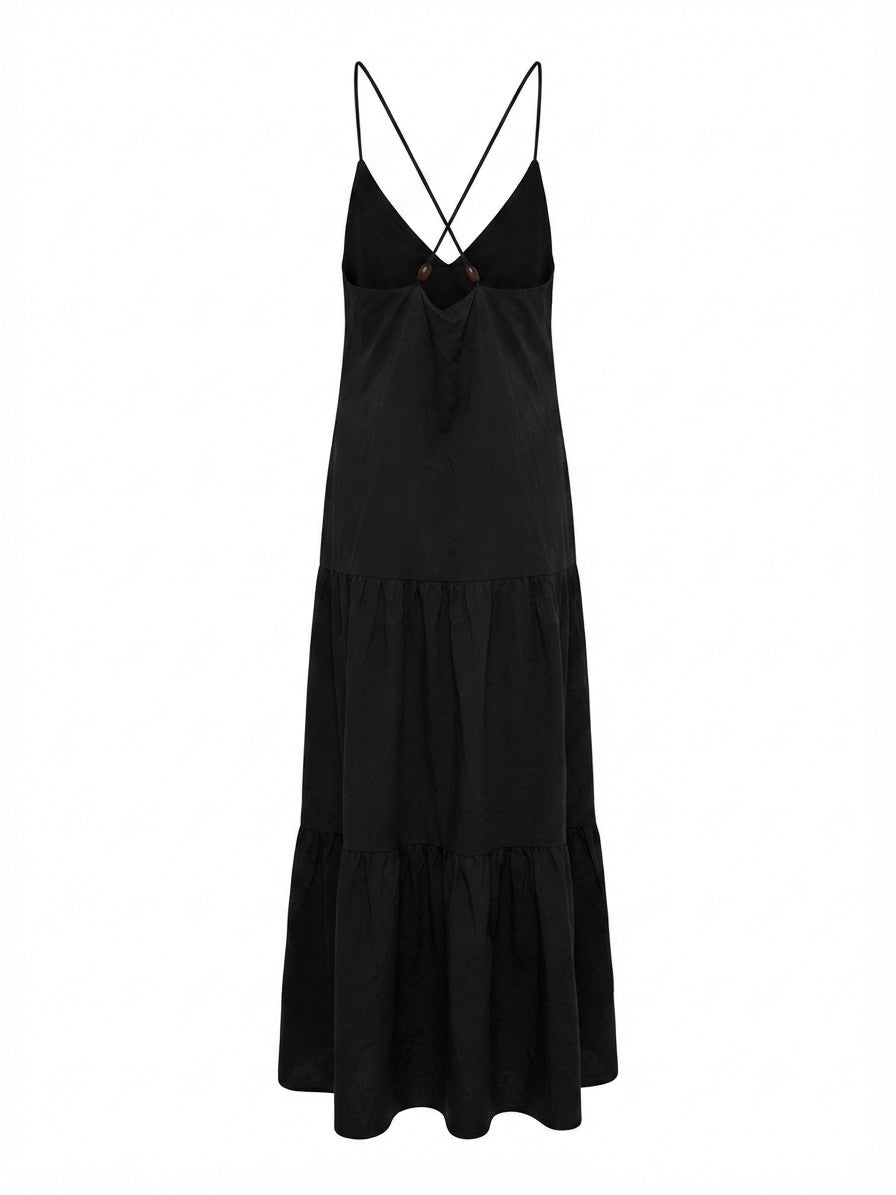 Spaghetti Straps Sleevesless V-Neck Maxi Dress