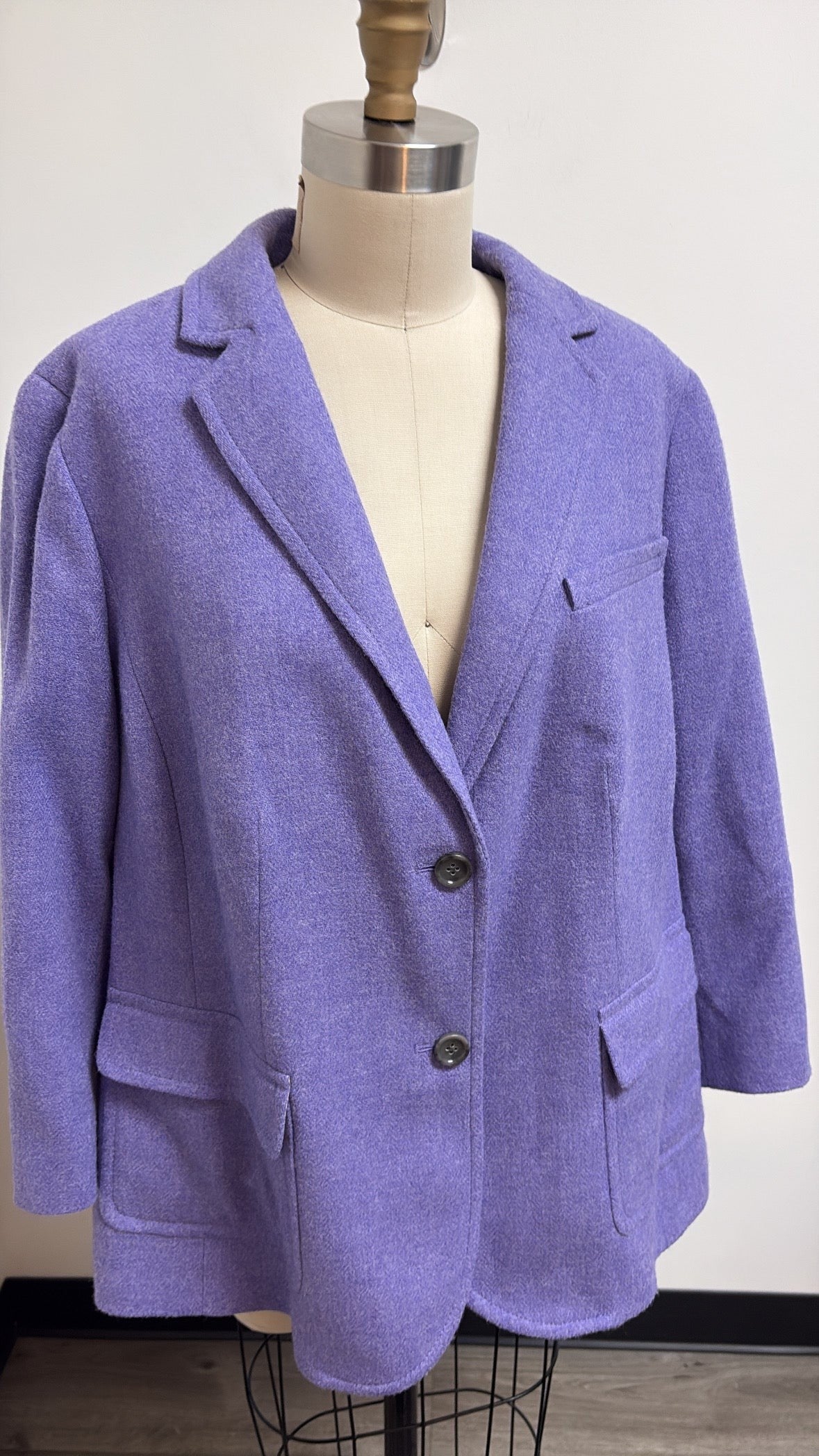 Talbots Purple Wool Blend Blazer Jacket, 18W