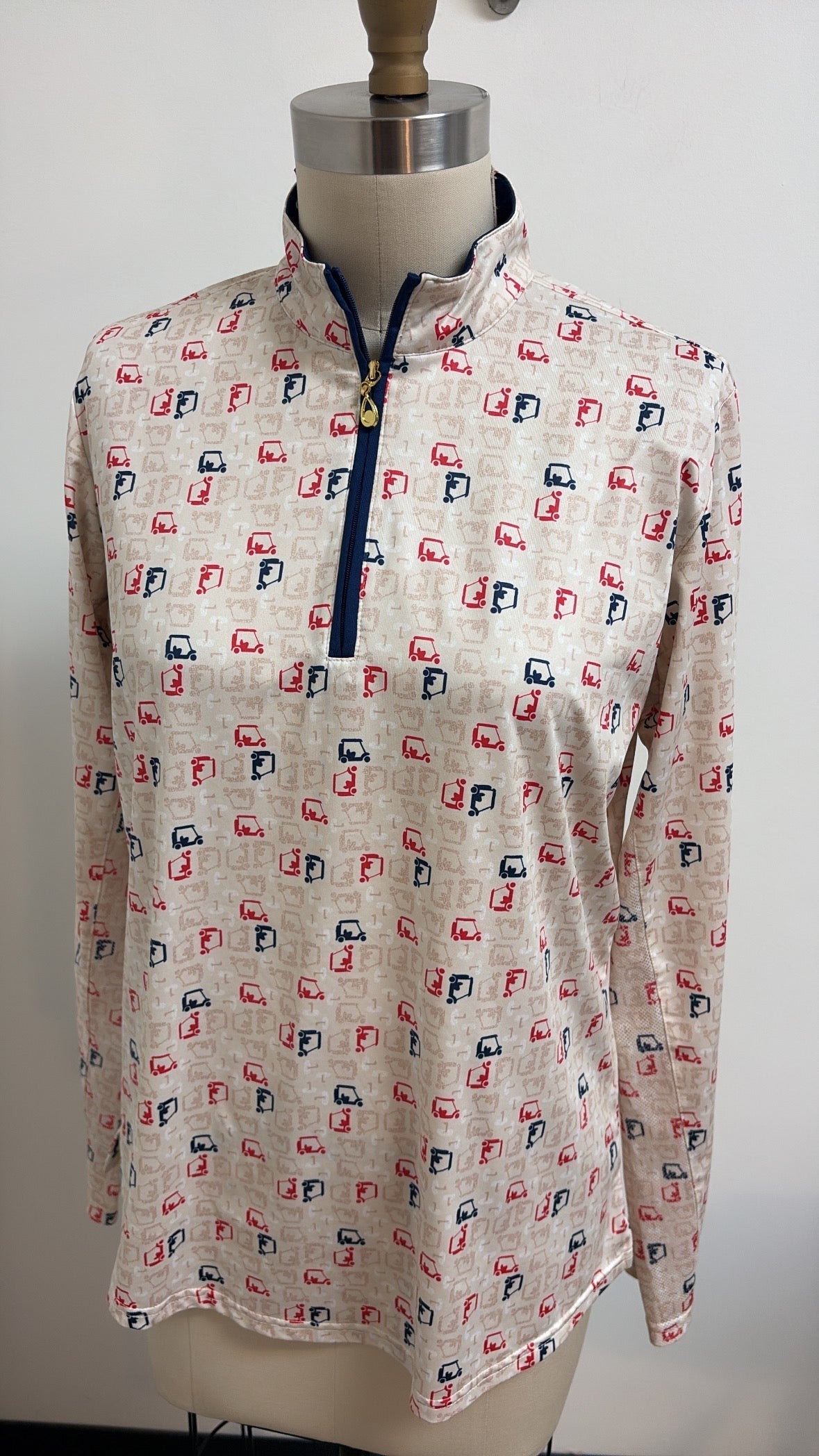San Soleil UV 50+ Cooling Golf Print Pullover, L